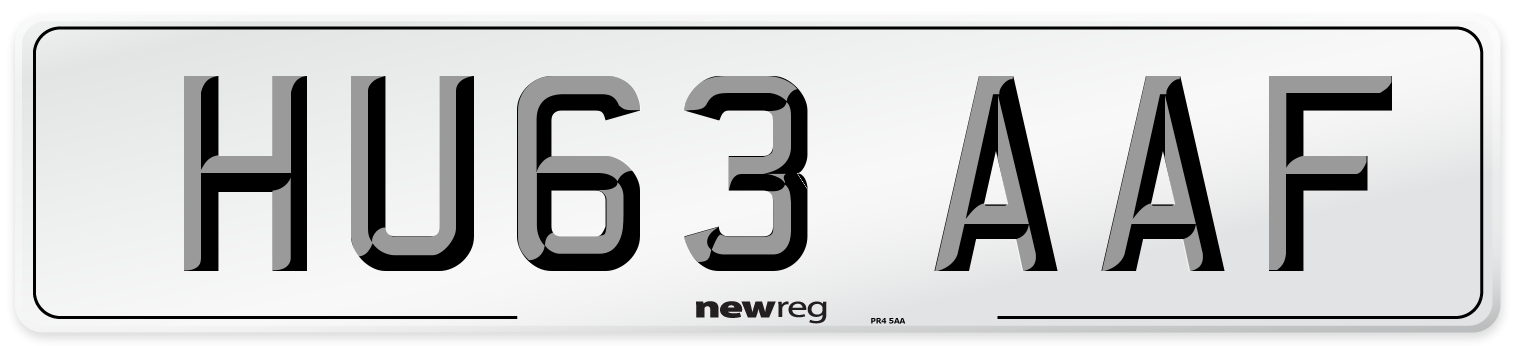 HU63 AAF Number Plate from New Reg